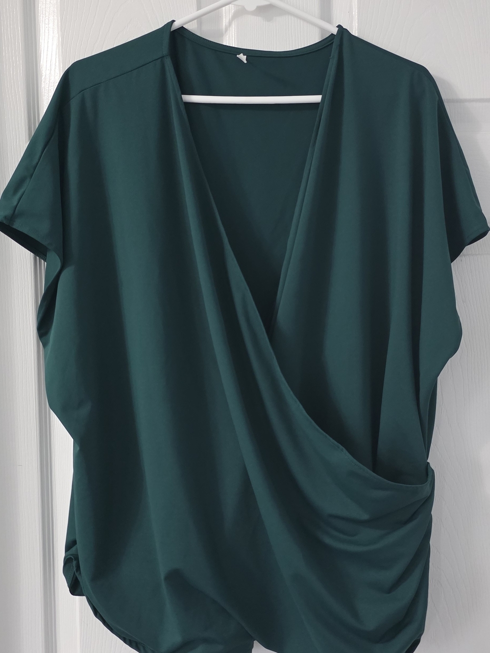 HALARA Deep Teal Wrap-Style Draped Top